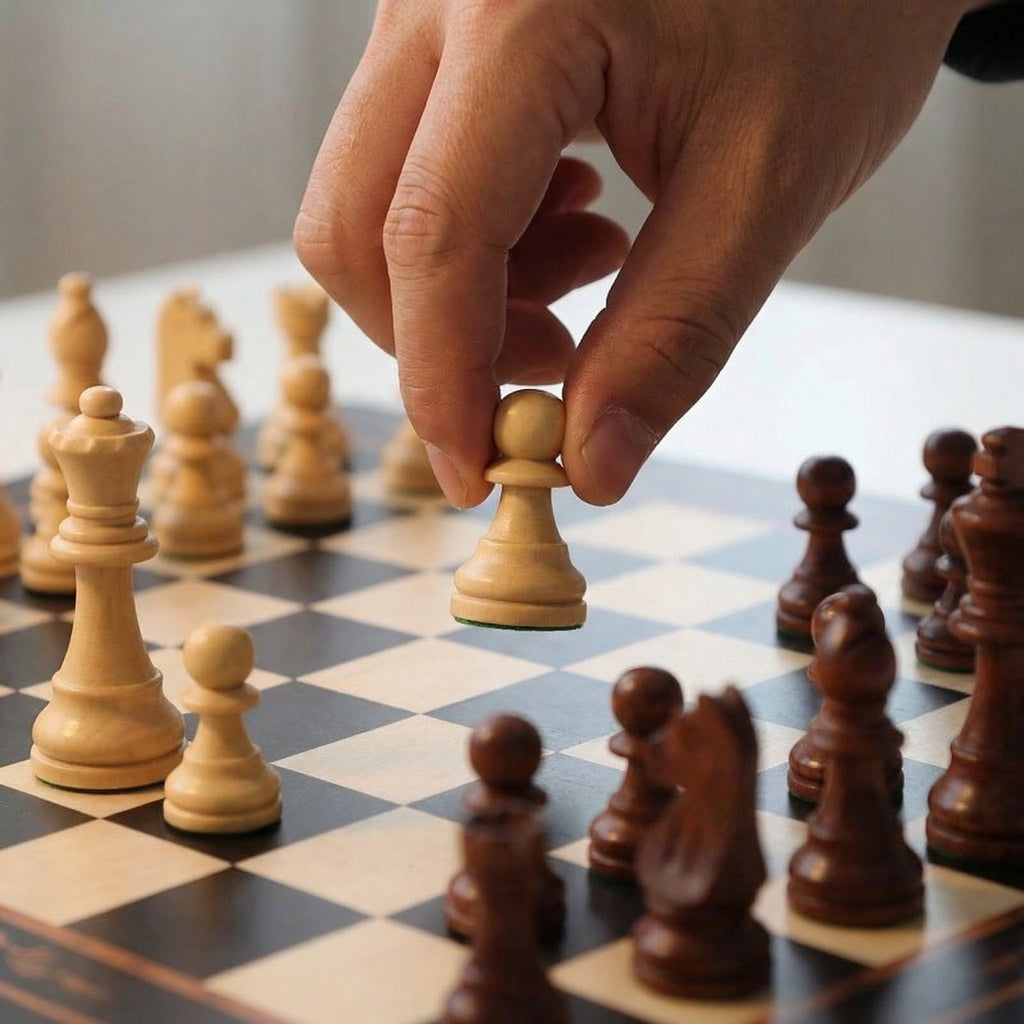 Magnetic Chess Set with Drawers in Walnut and Maple Wood