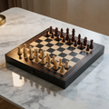 Magnetic Chess Set with Drawers in Walnut and Maple Wood