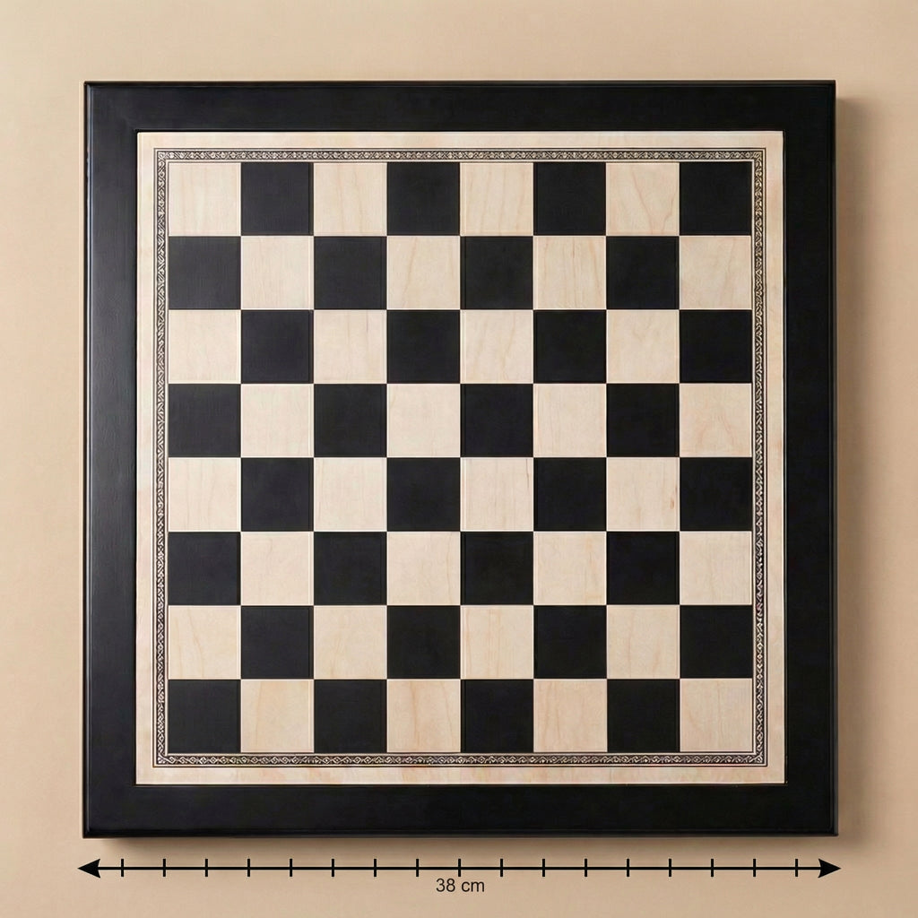 Olive Wood Chess Set with Drawer and Gold Feet