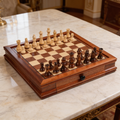 Magnetic Maple Wood Chess Set with Drawers