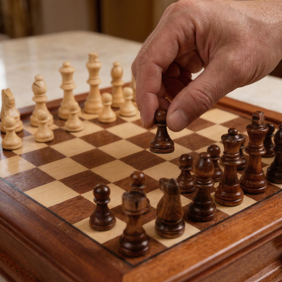Magnetic Maple Wood Chess Set with Drawers