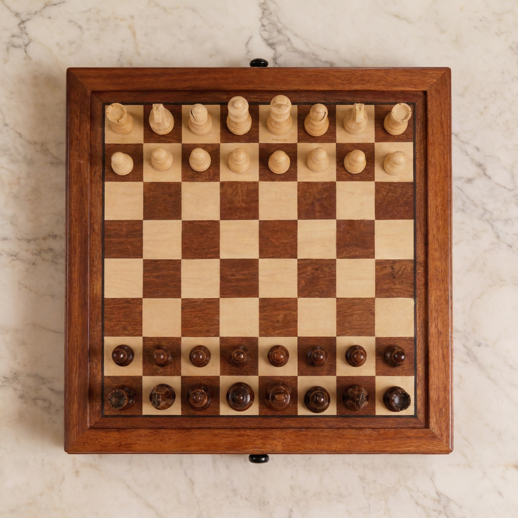 Magnetic Maple Wood Chess Set with Drawers