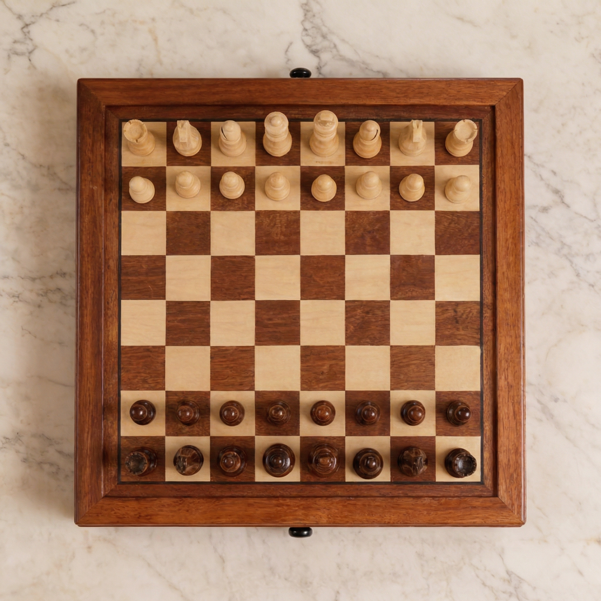 Magnetic Maple Wood Chess Set with Drawers