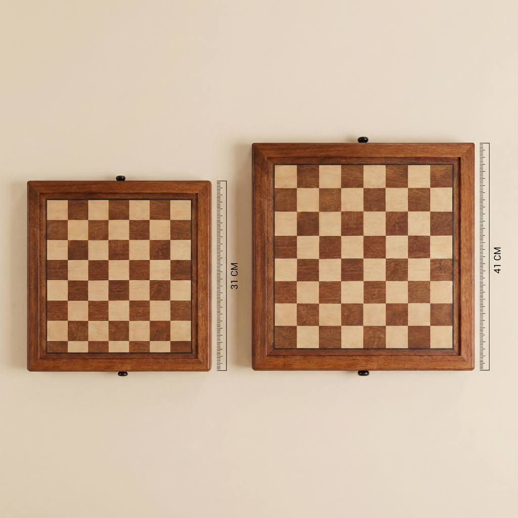 Magnetic Maple Wood Chess Set with Drawers