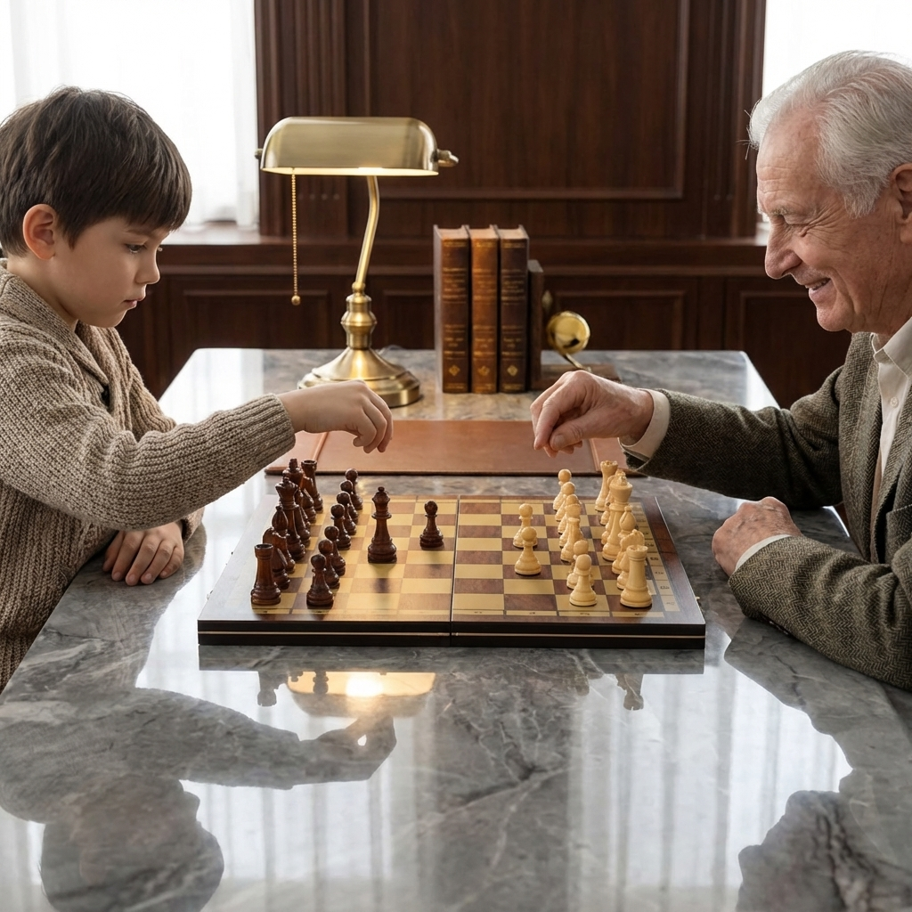 Folding Magnetic Chess Set in Solid Mahogany