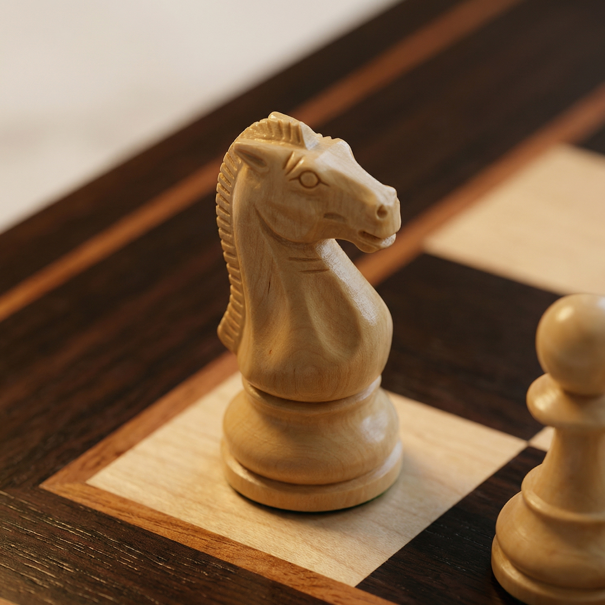 Magnetic Chess Set with Drawers in Walnut and Maple Wood