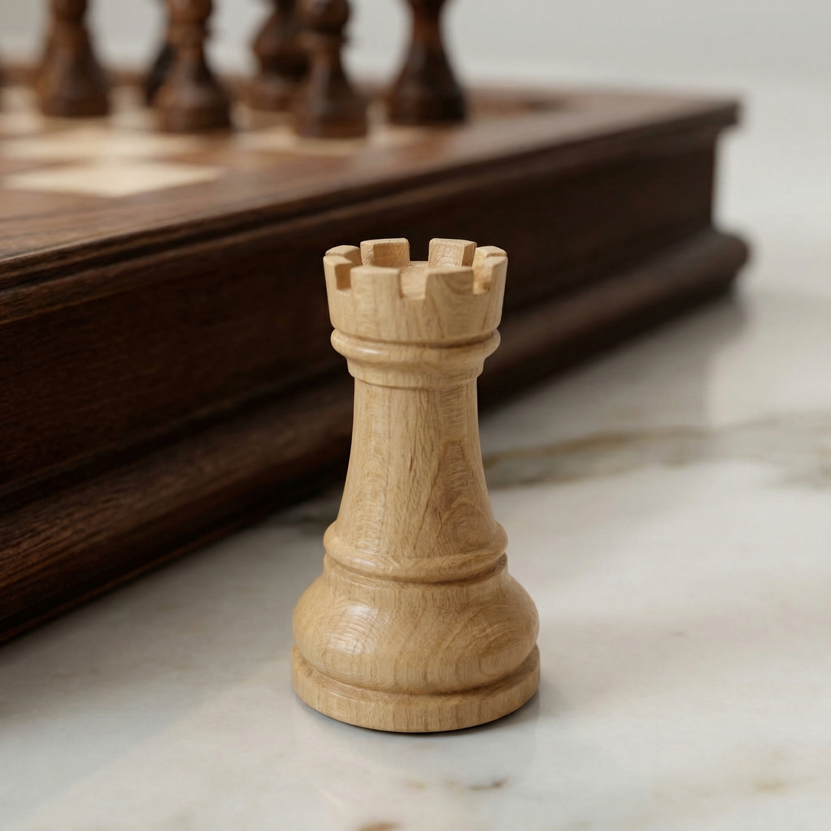 Handcrafted Walnut Wood Chess Set with Drawers
