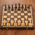 Folding Magnetic Chess Set in Solid Walnut Wood