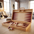 Ankara Backgammon Set in Natural Beech Wood Case