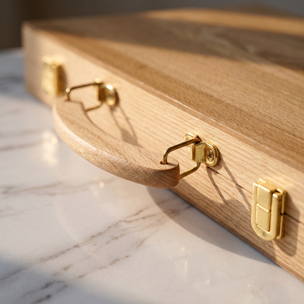 Ankara Backgammon Set in Natural Beech Wood Case